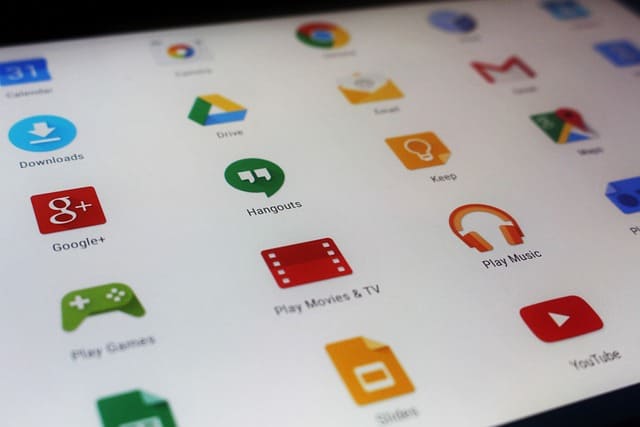 pantalla tablet android con aplicaciones